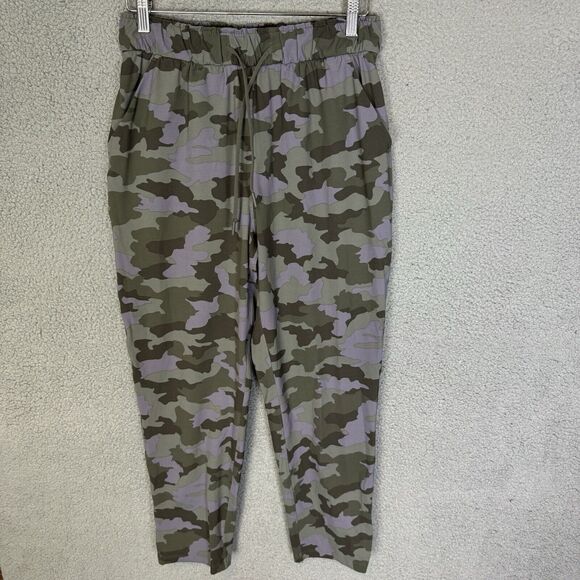 Lululemon Keep Moving Pants Womens 8 Green Camo High-Rise 7/8 Stretch - Picture 1 of 9